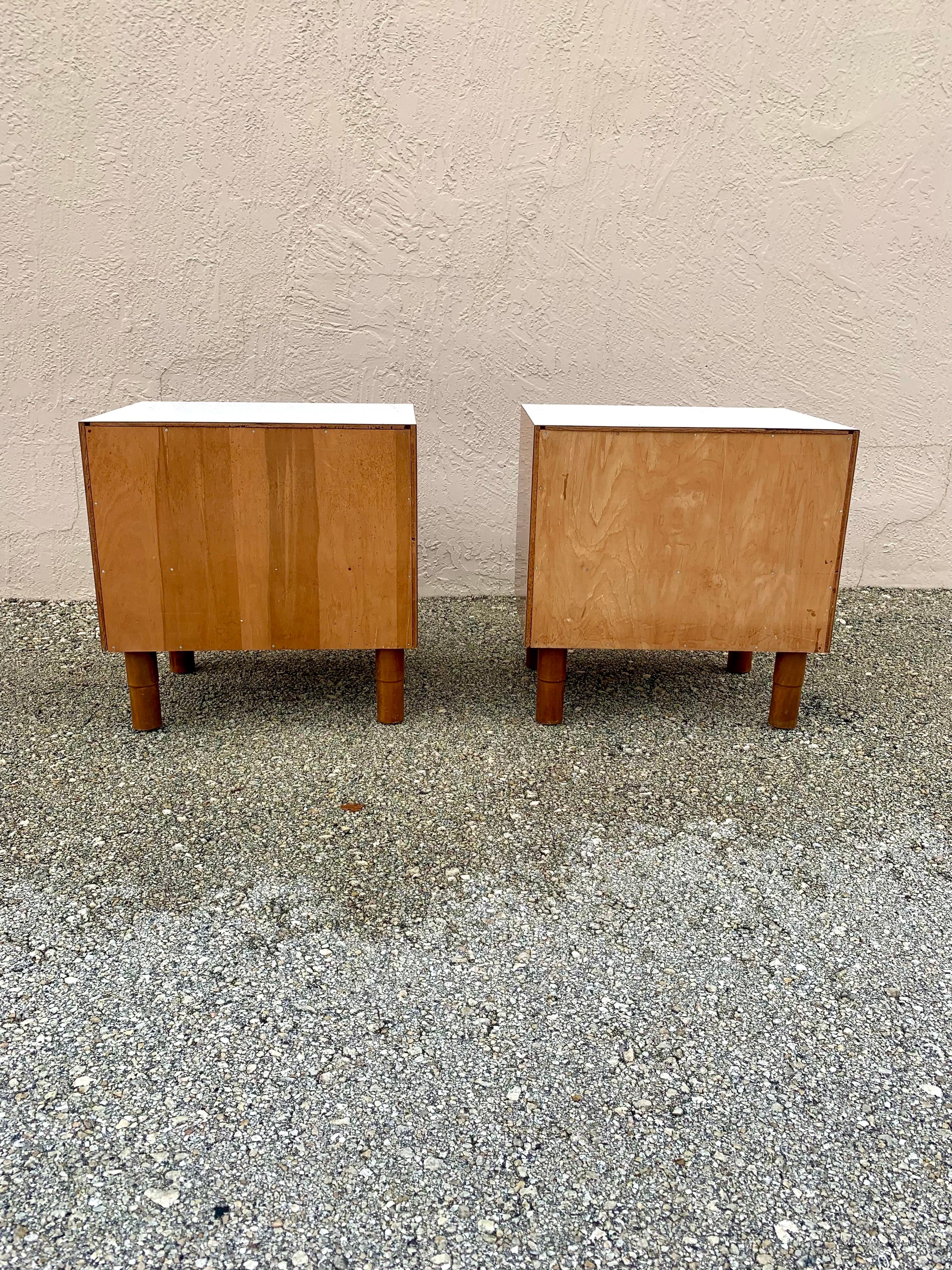1990s Postmodern Faux Bamboo Nightstands, a Pair For Sale 1
