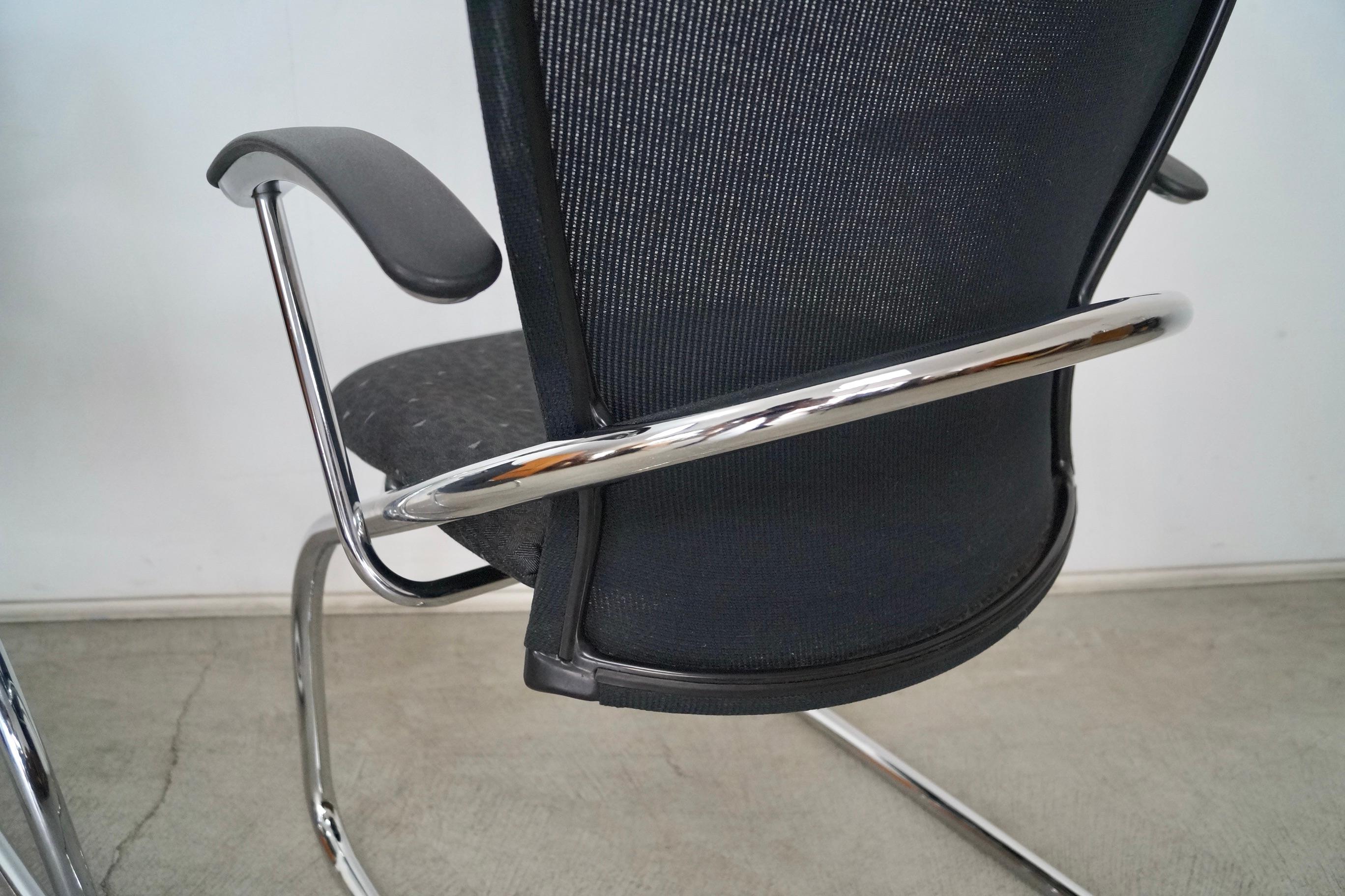 1990's Postmodern German Chrome Cantilever Arm Chairs - A Pair For Sale 14