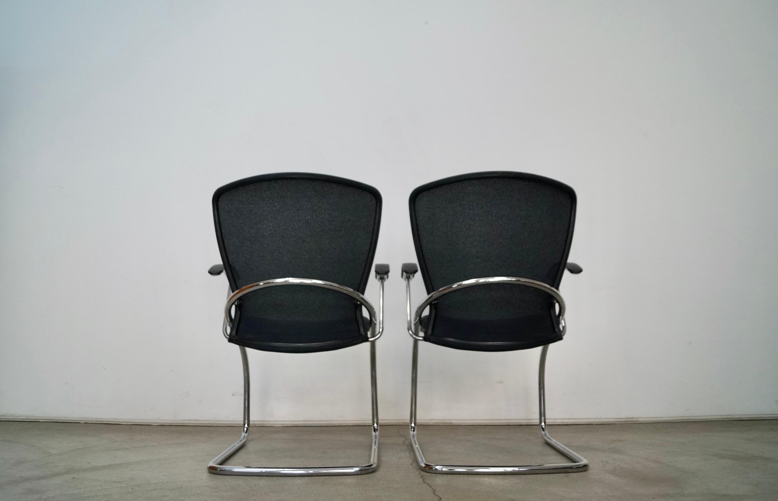 1990's Postmodern German Chrome Cantilever Arm Chairs - A Pair For Sale 3