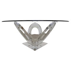 1990's Postmodern Hollywood Regency Lucite Coffee Table