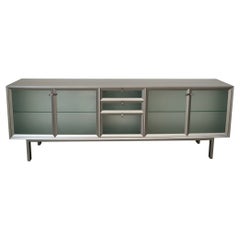Postmoderne italienische Driade Aleph Aluminium & Glas Anrichte / Sideboard aus den 1990er Jahren