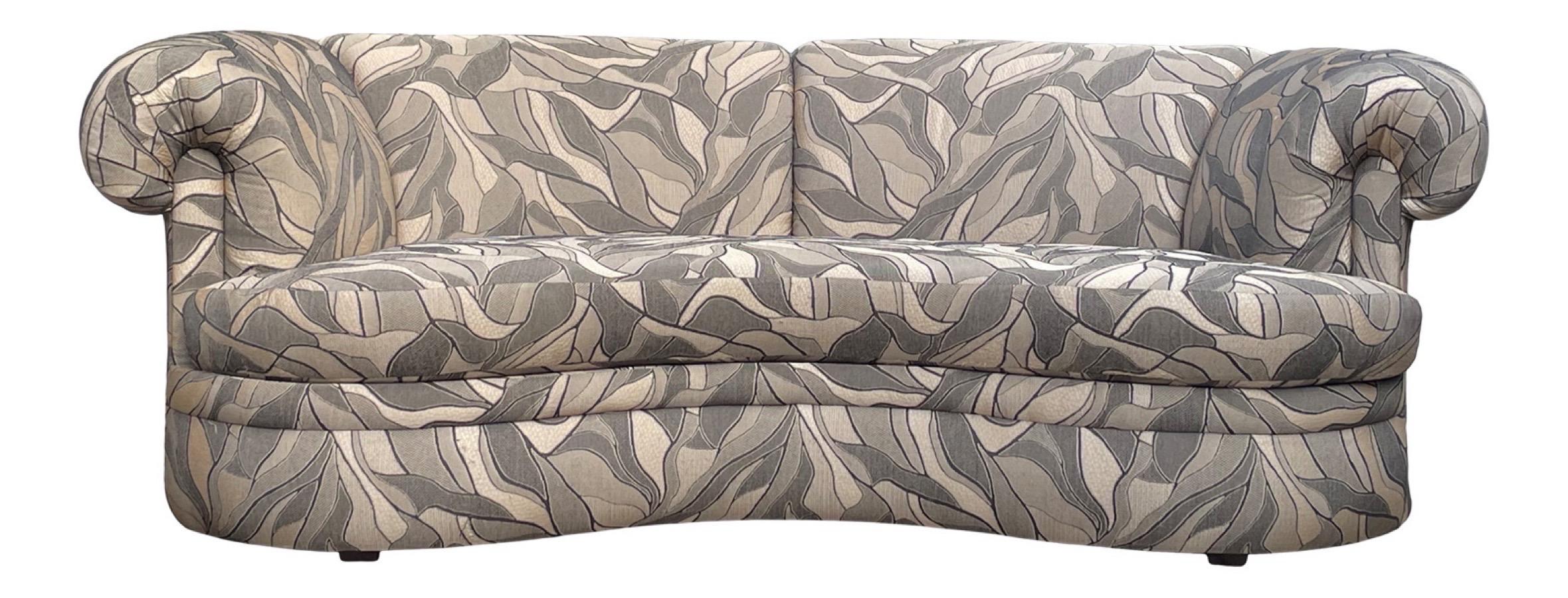 Upholstery 1990s Postmodern Kidney Cloud Sofa Settee, a Pair For Sale