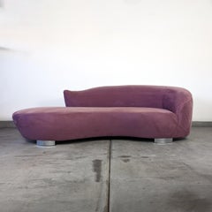 1990s Postmodern Mauve Pink Serpentine Cloud Sofa