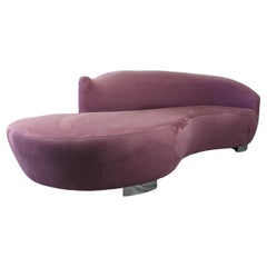 1990s Postmodern Mauve Pink Serpentine Cloud Sofa
