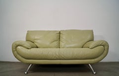 Divano salotto postmoderno del 1990 in pelle di Nicoletti Salotti