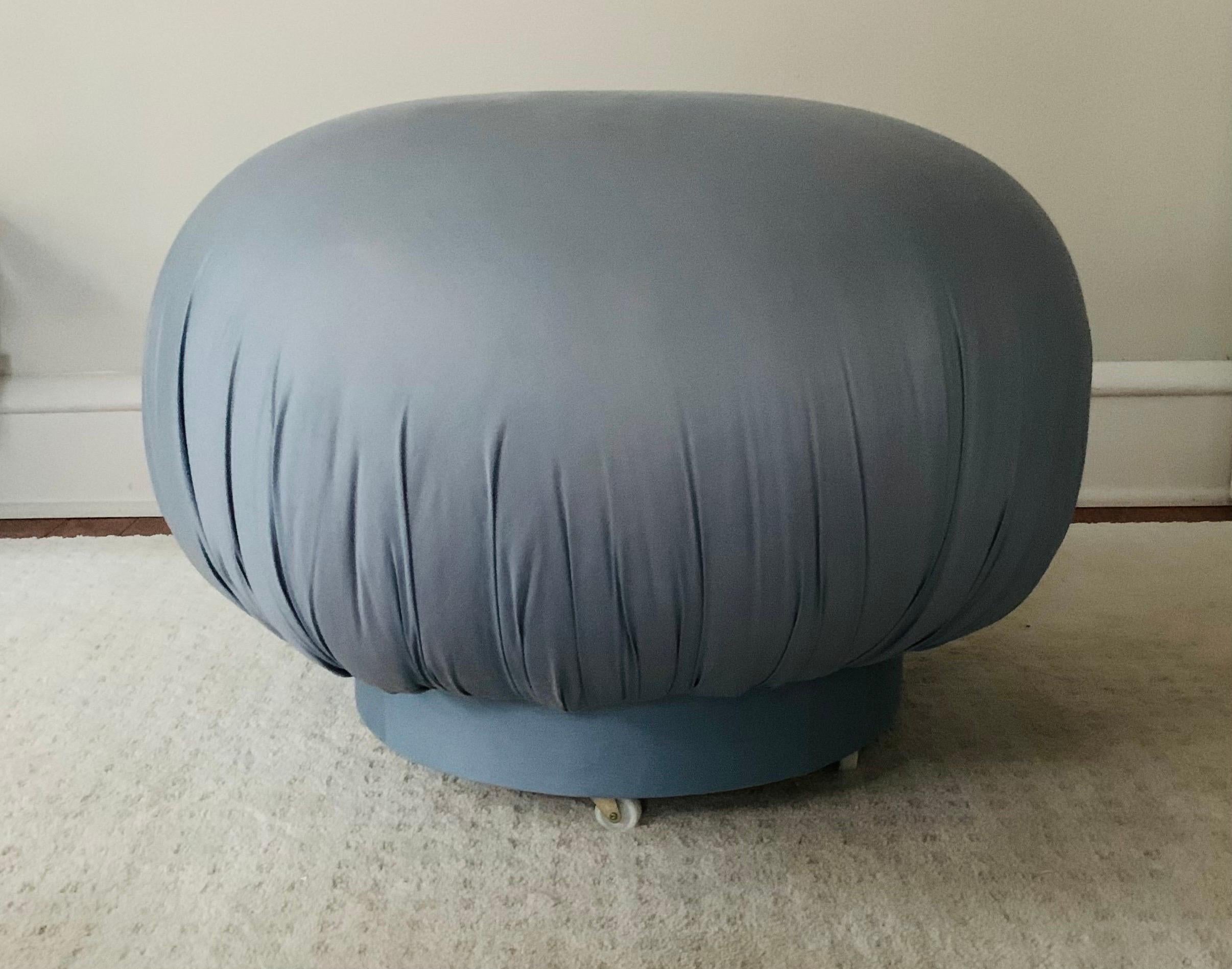 Modern 1990s Postmodern Round Pouf Ottoman Footstool attr. to Kagan for Directional For Sale