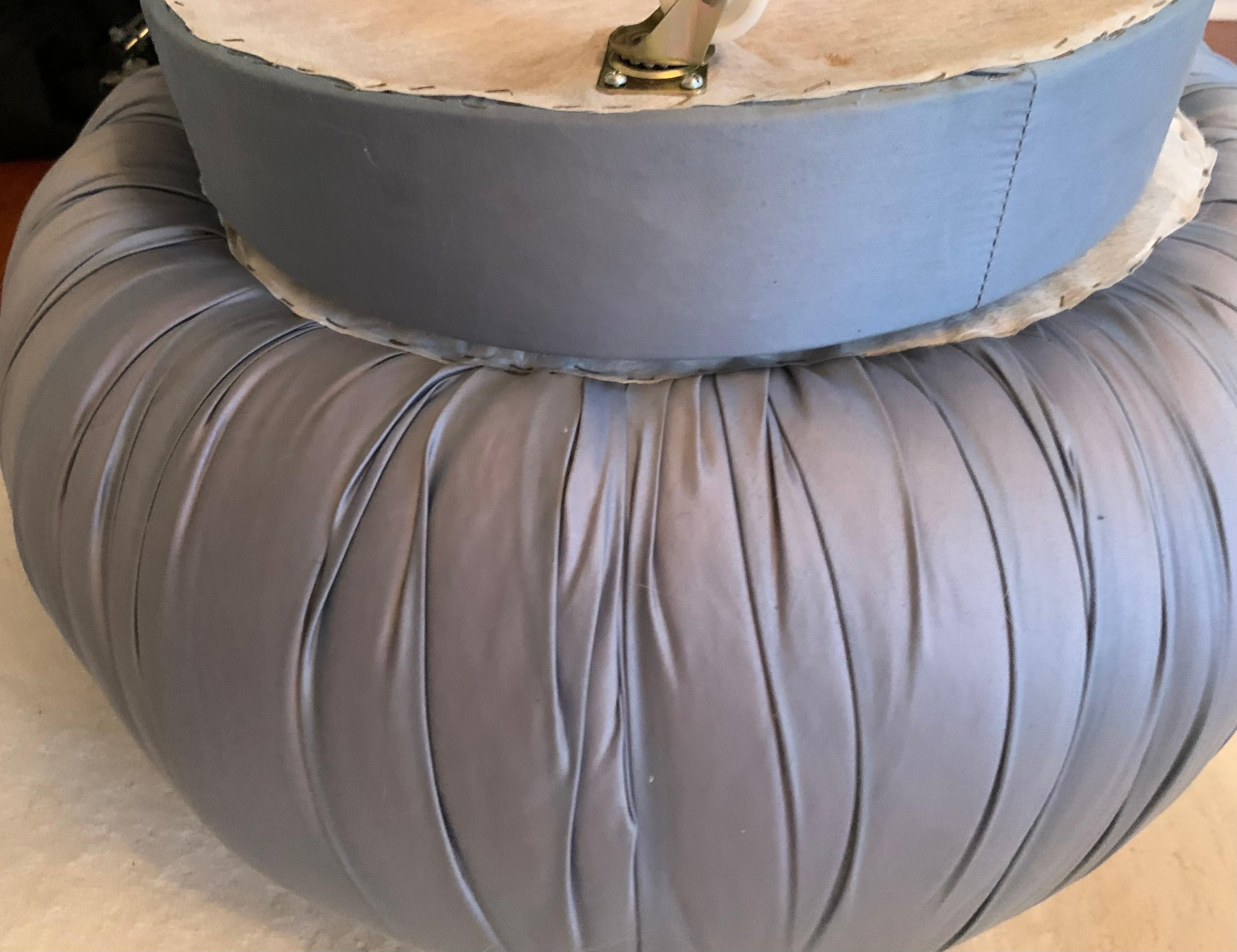 American 1990s Postmodern Round Pouf Ottoman Footstool attr. to Kagan for Directional For Sale