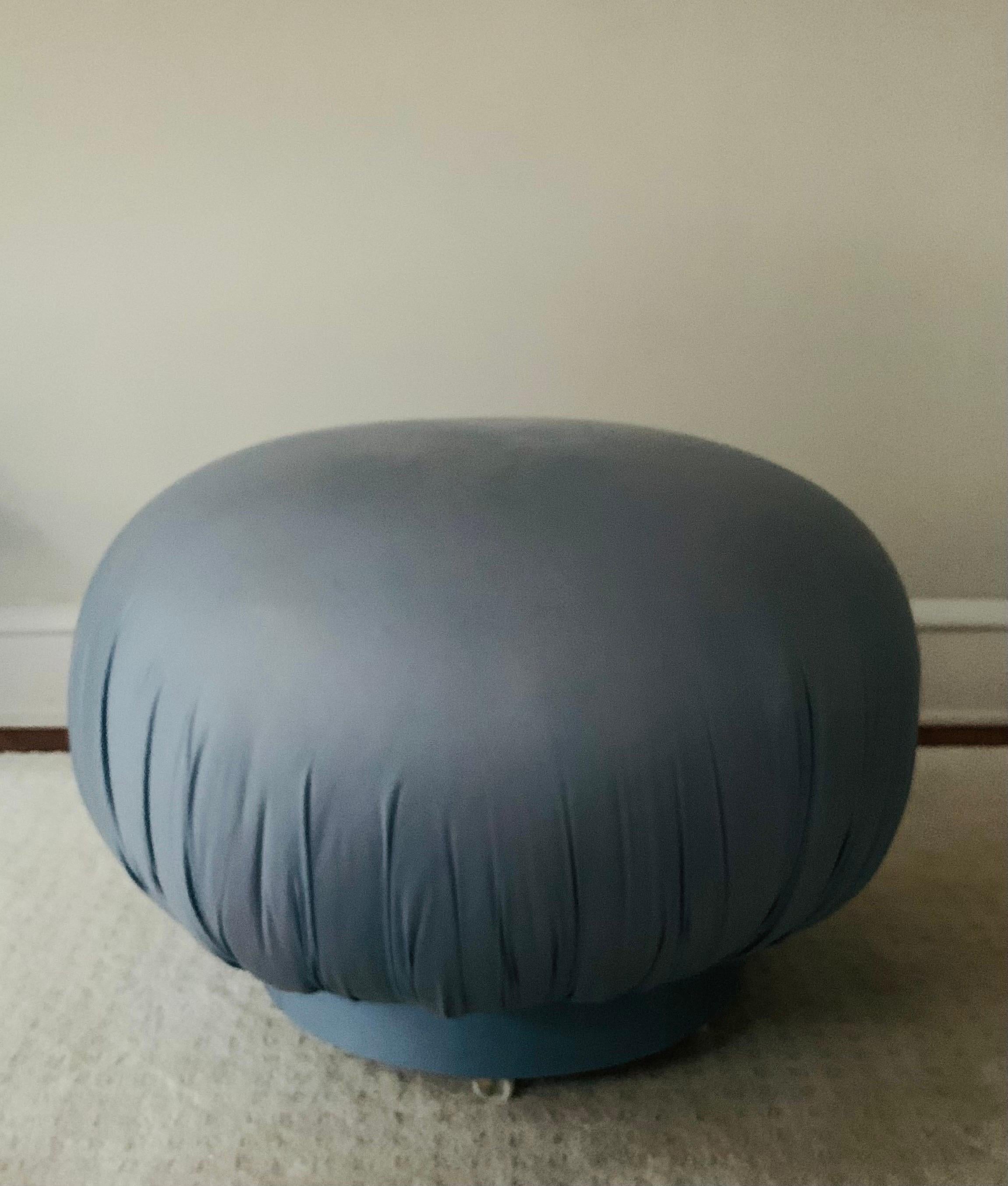 Late 20th Century 1990s Postmodern Round Pouf Ottoman Footstool attr. to Kagan for Directional For Sale