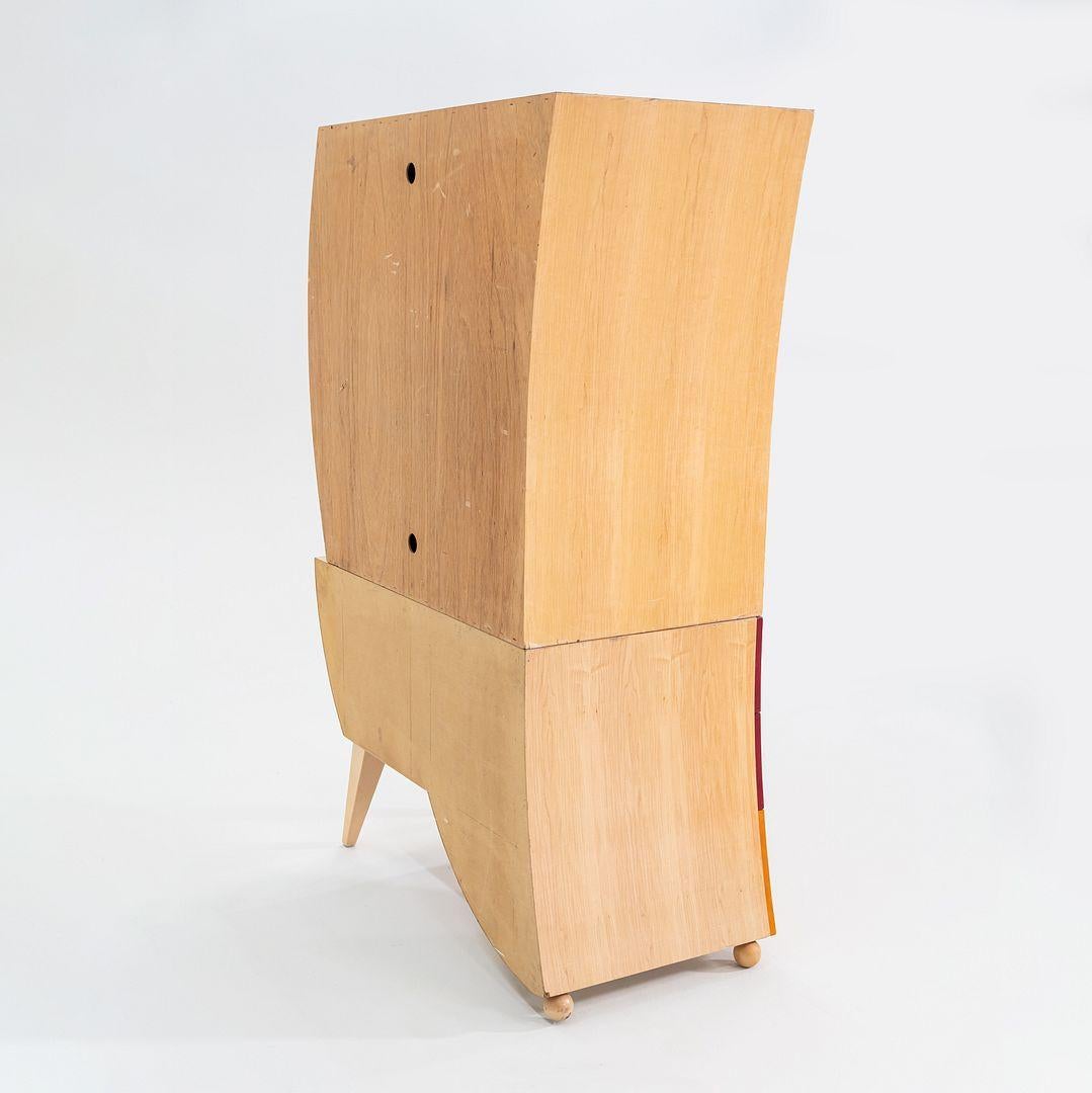 1990s Postmodern Sculptural Studio Craft Color Block Maple Armoire / Cabinet For Sale 4