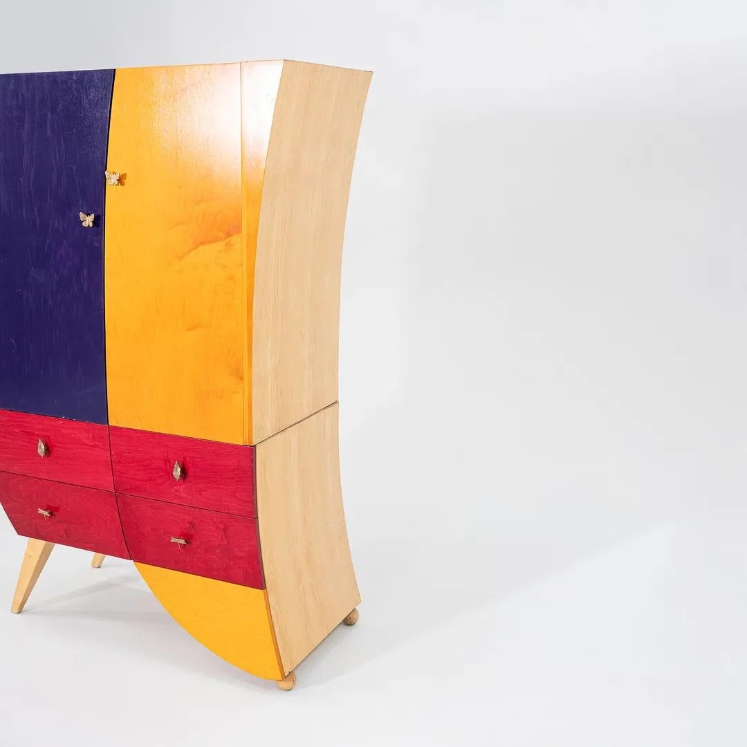 1990s Postmodern Sculptural Studio Craft Color Block Maple Armoire / Cabinet For Sale 6