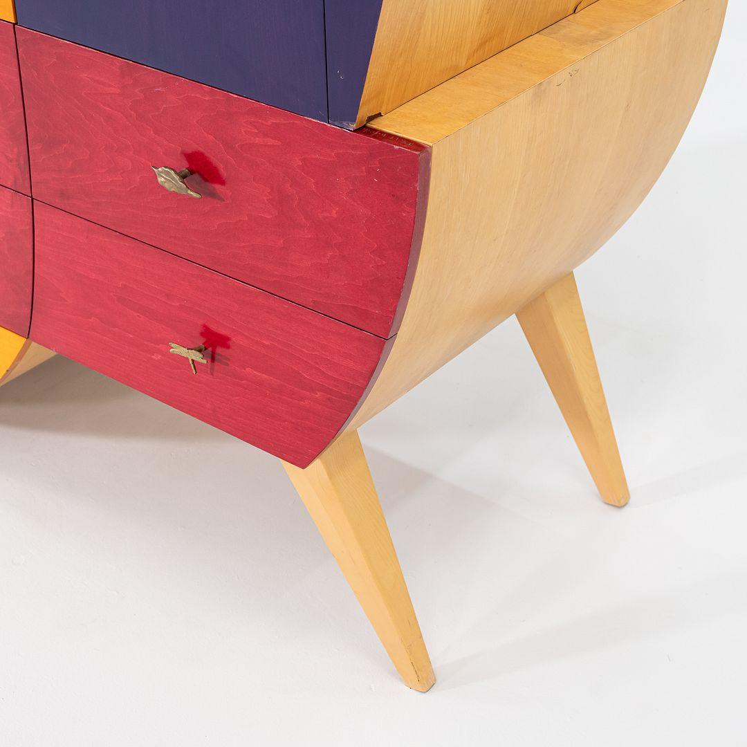 American 1990s Postmodern Sculptural Studio Craft Color Block Maple Armoire / Cabinet For Sale