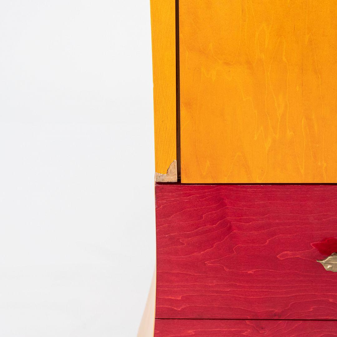 Late 20th Century 1990s Postmodern Sculptural Studio Craft Color Block Maple Armoire / Cabinet For Sale