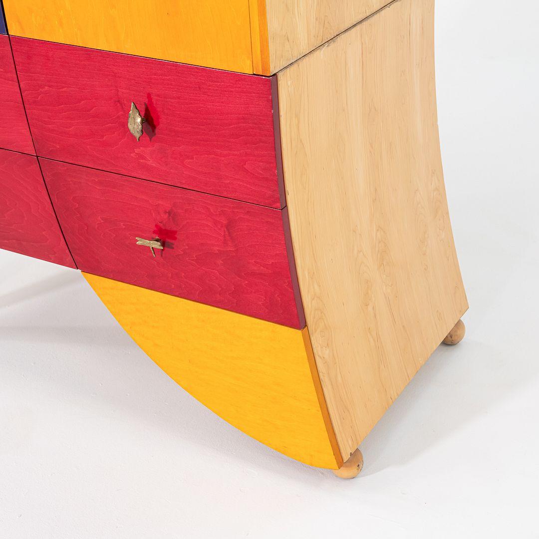 1990s Postmodern Sculptural Studio Craft Color Block Maple Armoire / Cabinet For Sale 1