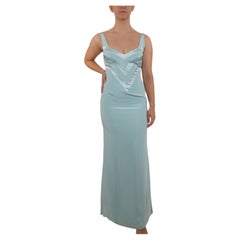 1990S - Robe à coutures apparentes en crêpe de soie et satin dans le dos