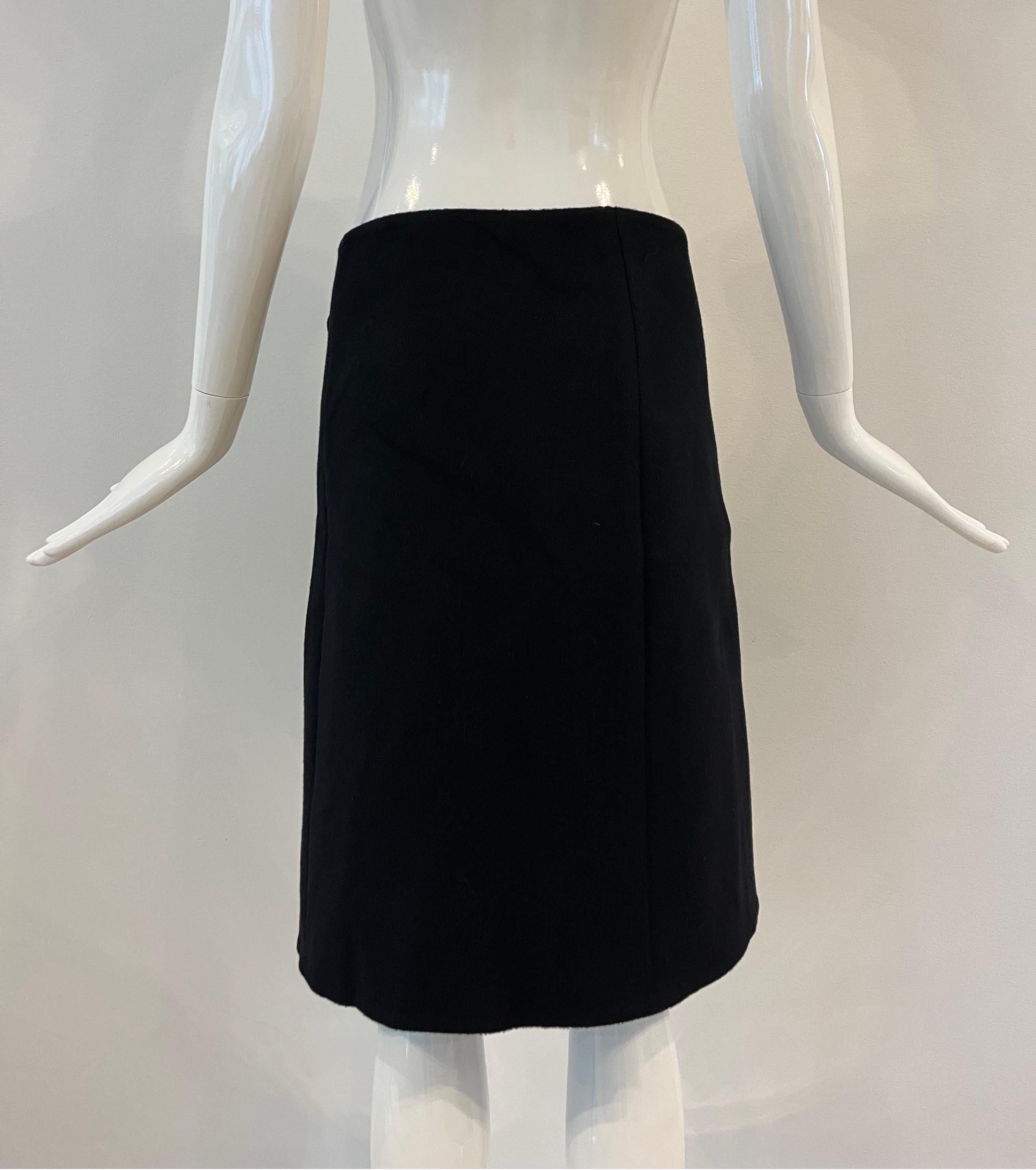 1990s Prada Angora Mink Leather Buckle Skirt  7