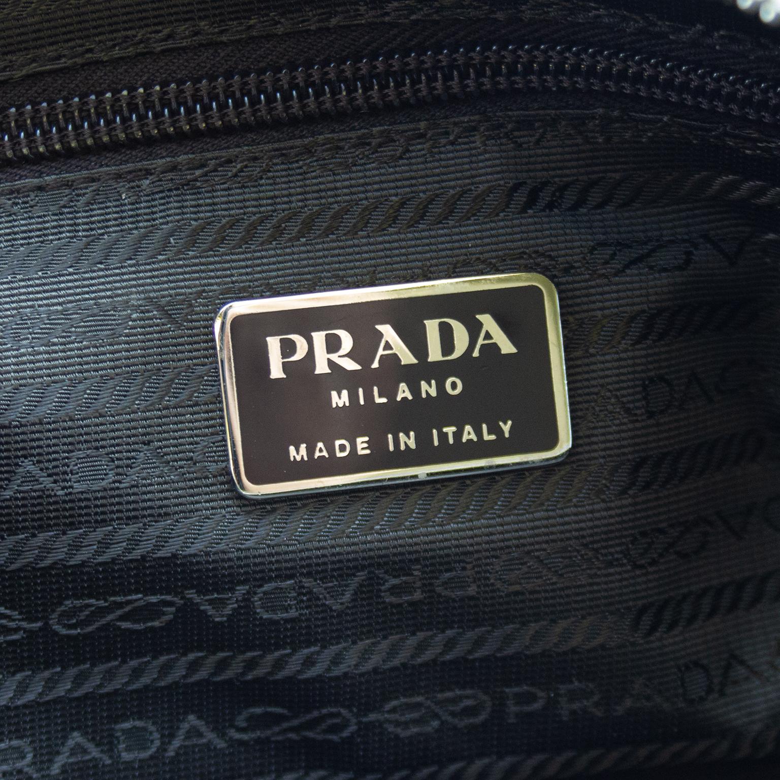 Women's or Men's 1990s Prada Beige Leather Bowling Bag 