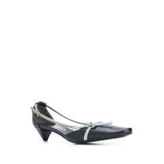 1990s Prada Black And Grey Low-Heel Shoes