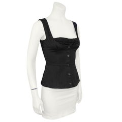 1990s Prada Black Bustier Top