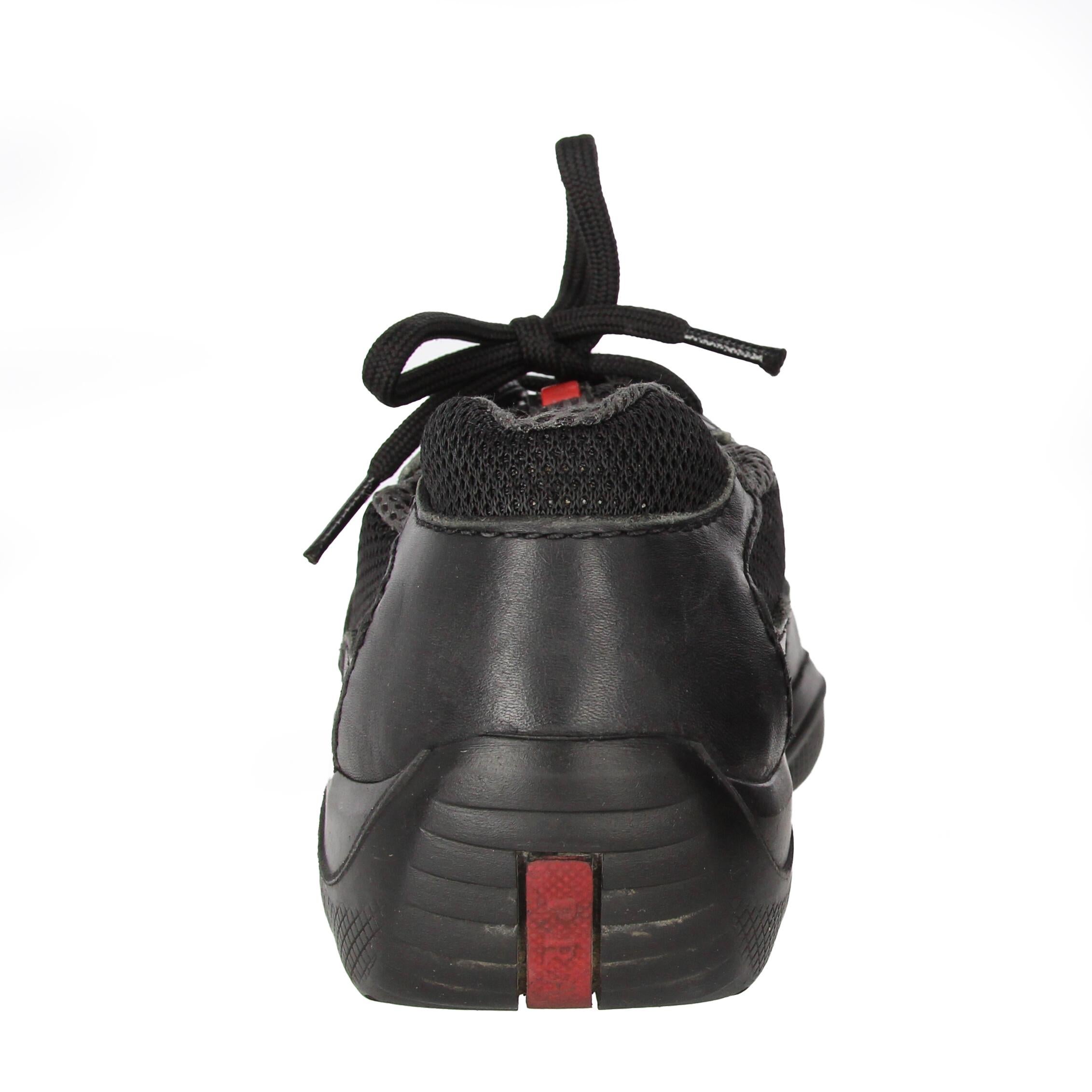 1990s Prada Black Lace-up Shoes 7