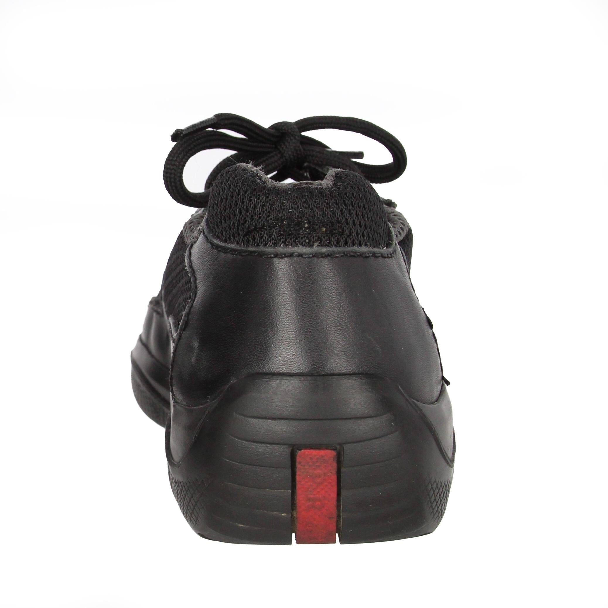 1990s Prada Black Lace-up Shoes 8