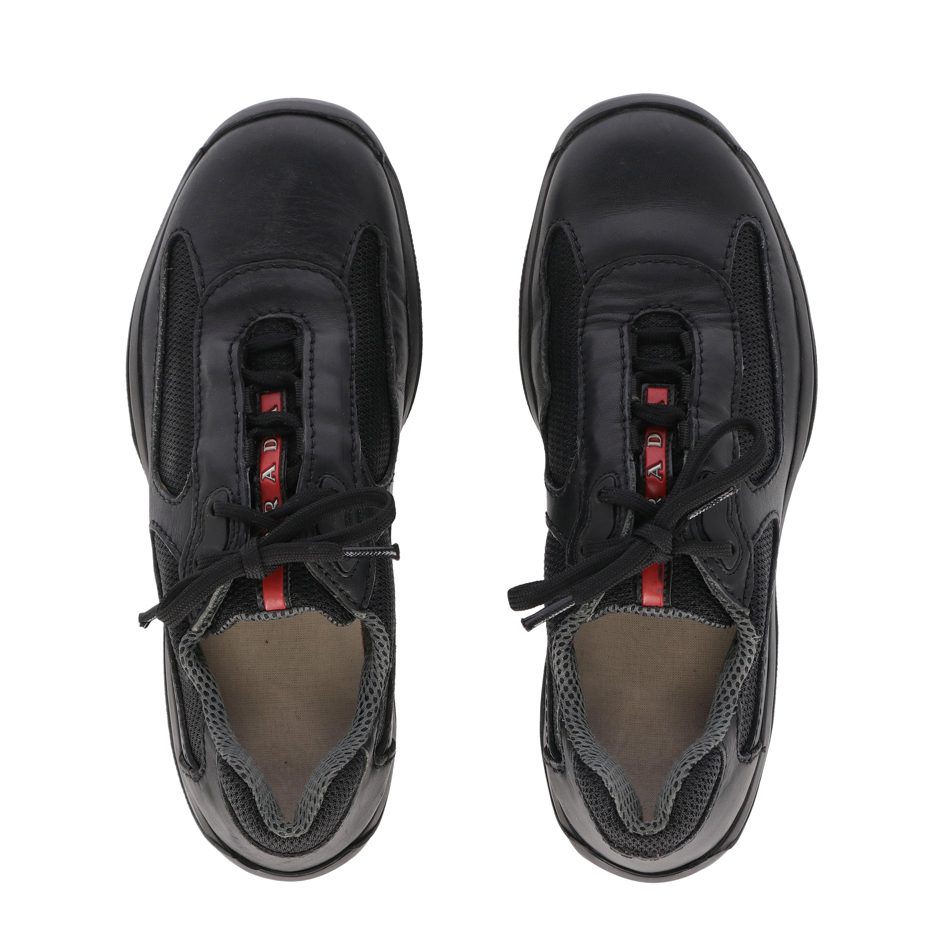 1990s Prada Black Lace-up Shoes 2