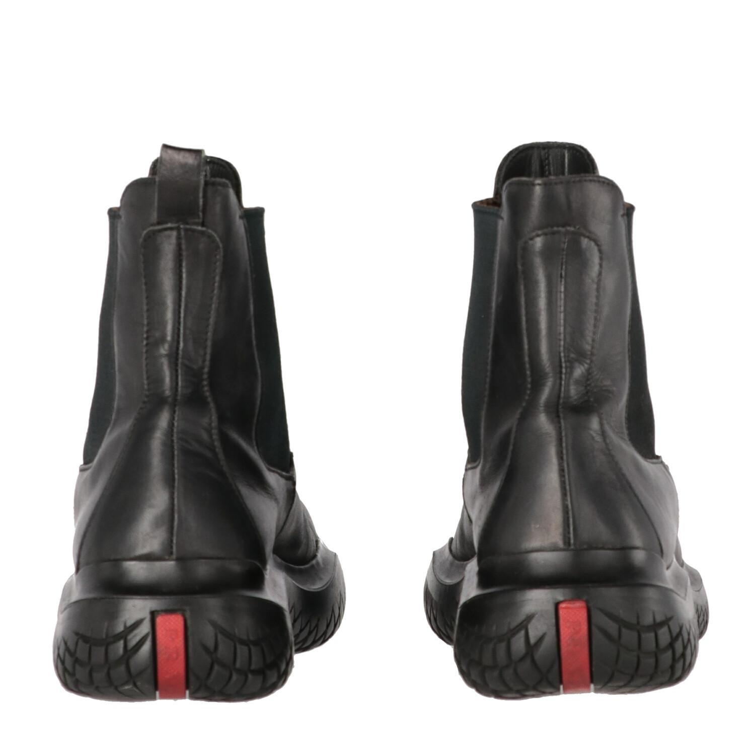 1990s Prada Black Leather Boots 1