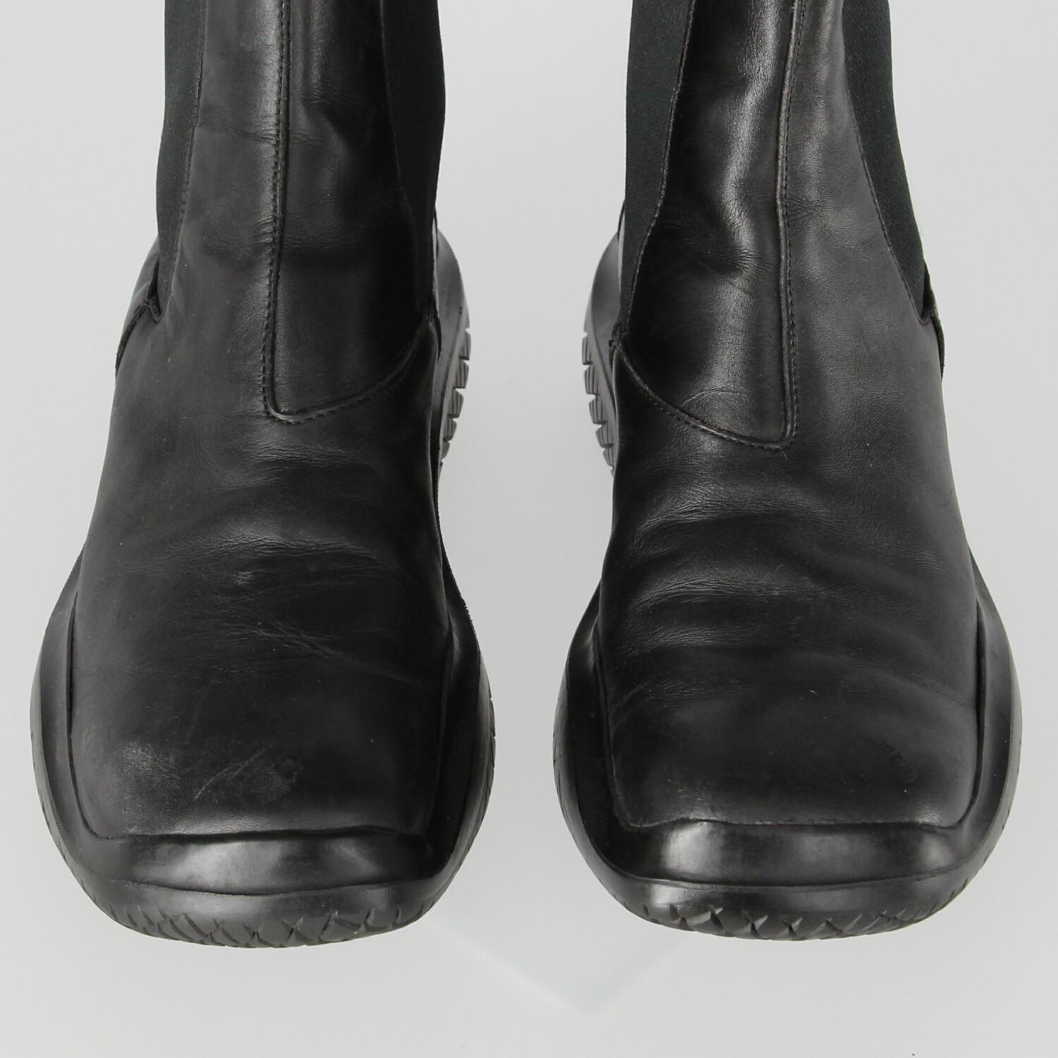 1990s Prada Black Leather Boots 3