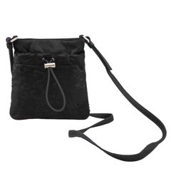 1990s Prada Black Satin and Pony Hair Mini Crossbody Bag