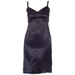 Retro 1990s PRADA Black Silk Charmeuse Slip style Dress 