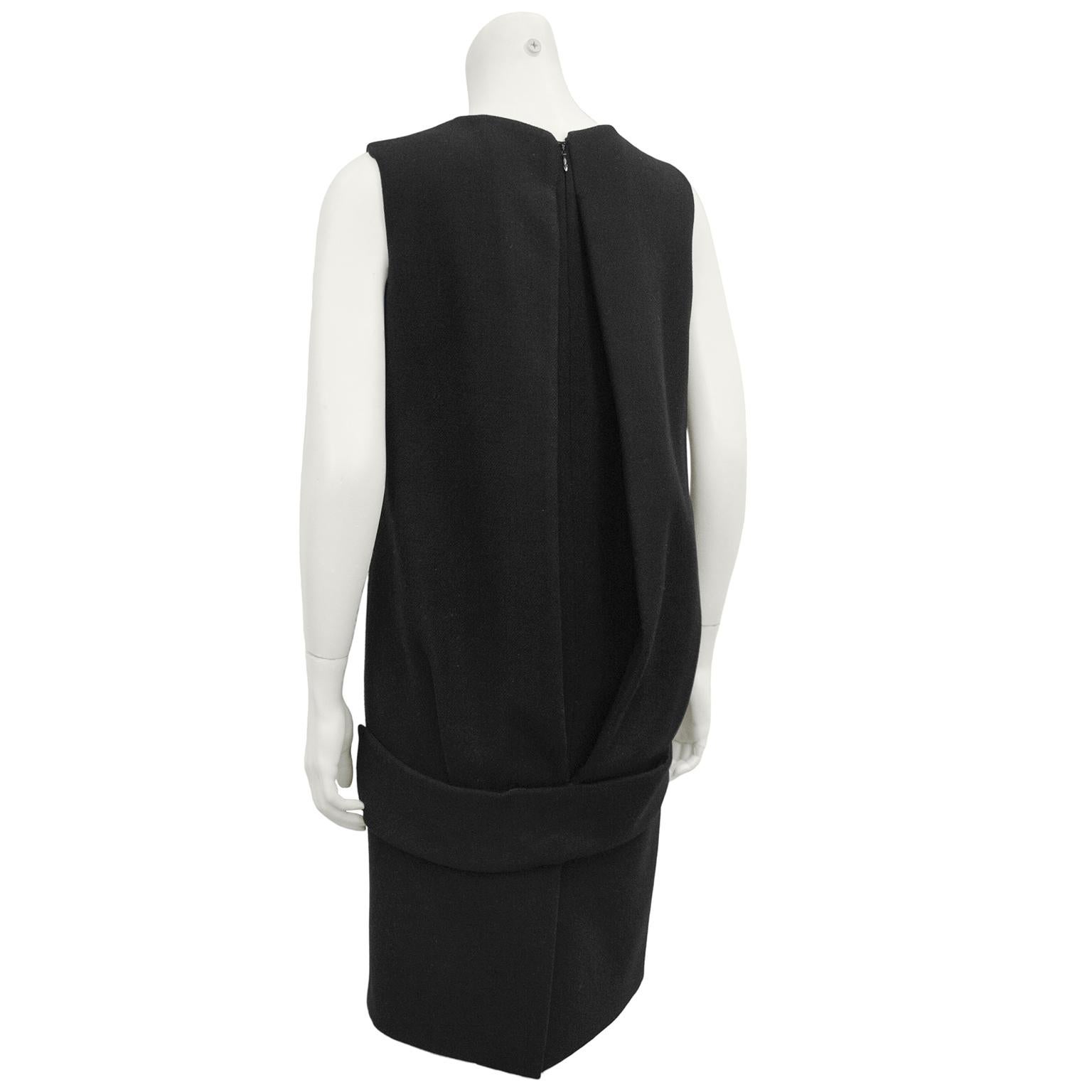 1990s Prada Black Wool Shift Dress  In Good Condition In Toronto, Ontario