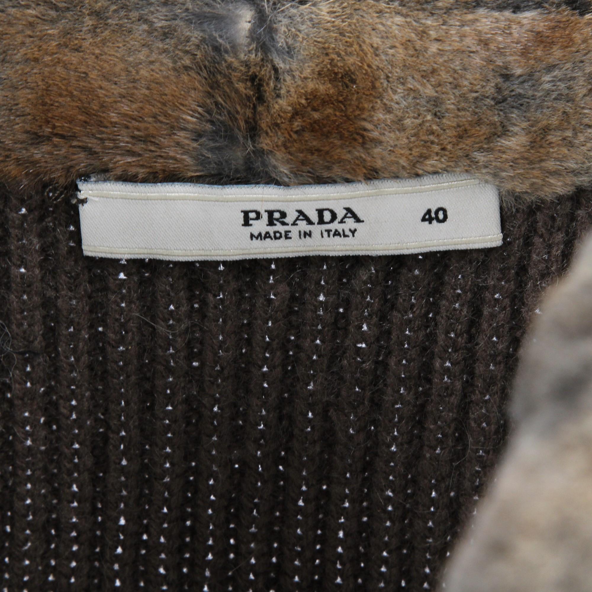 Brown 1990s Prada Cashmere And Squirrel Fur Knitted Jacket