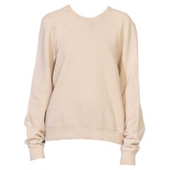 1990S PRADA Cream Cotton Long Sleeve Sweatshirt Sweater