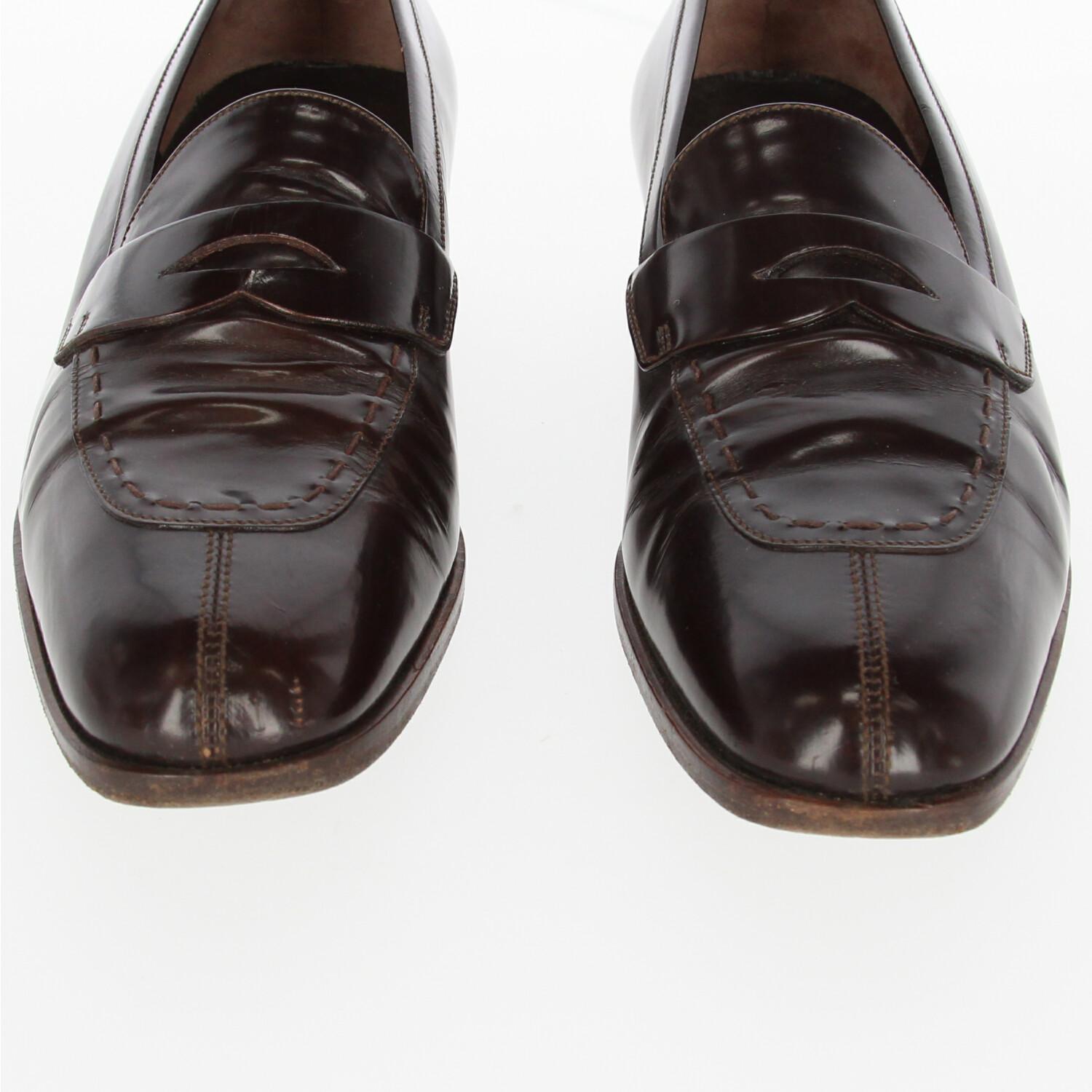 Women's 1990s Prada Dark Brown Low Heel Loafers
