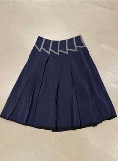 1990s Prada geometric pleated midi skirt