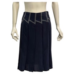 1990s Prada geometric pleated midi skirt