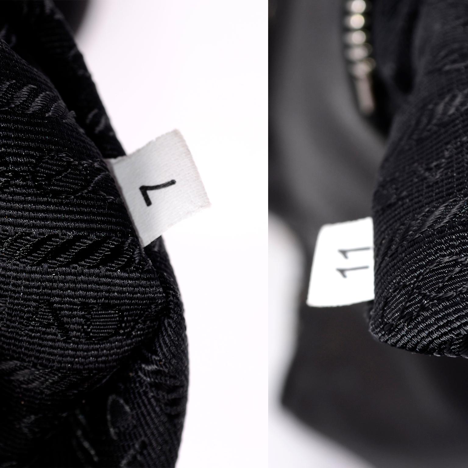 1990s Prada Handbag Black Lambskin Leather Shoulder Hobo Bag With Buckles 3