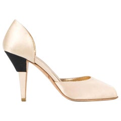 Vintage 1990s Prada Ivory Silk Pumps