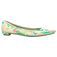 Vintage 1990s Prada Jacquard Ballet Flats