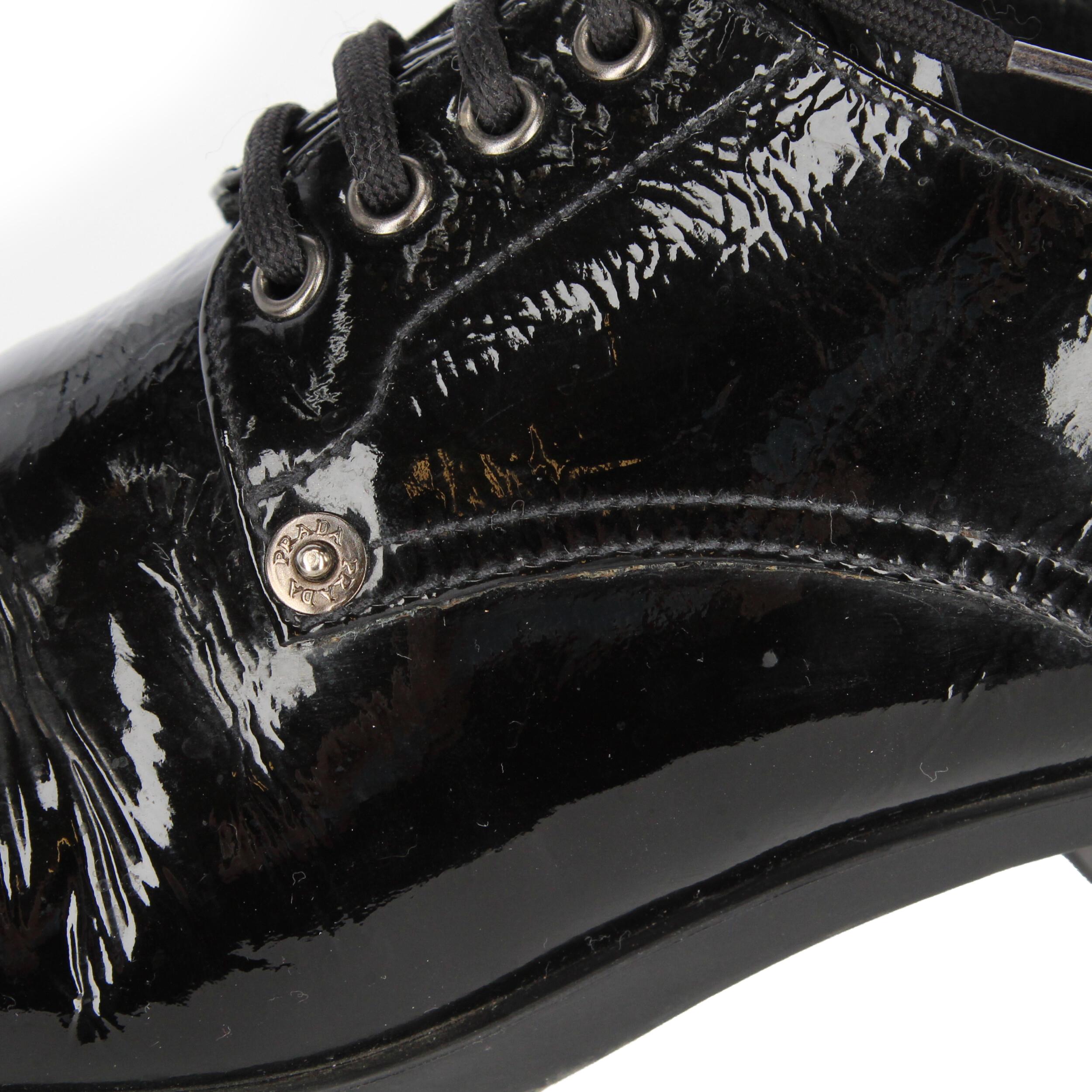 1990s Prada Leather Lace-up Shoes 2