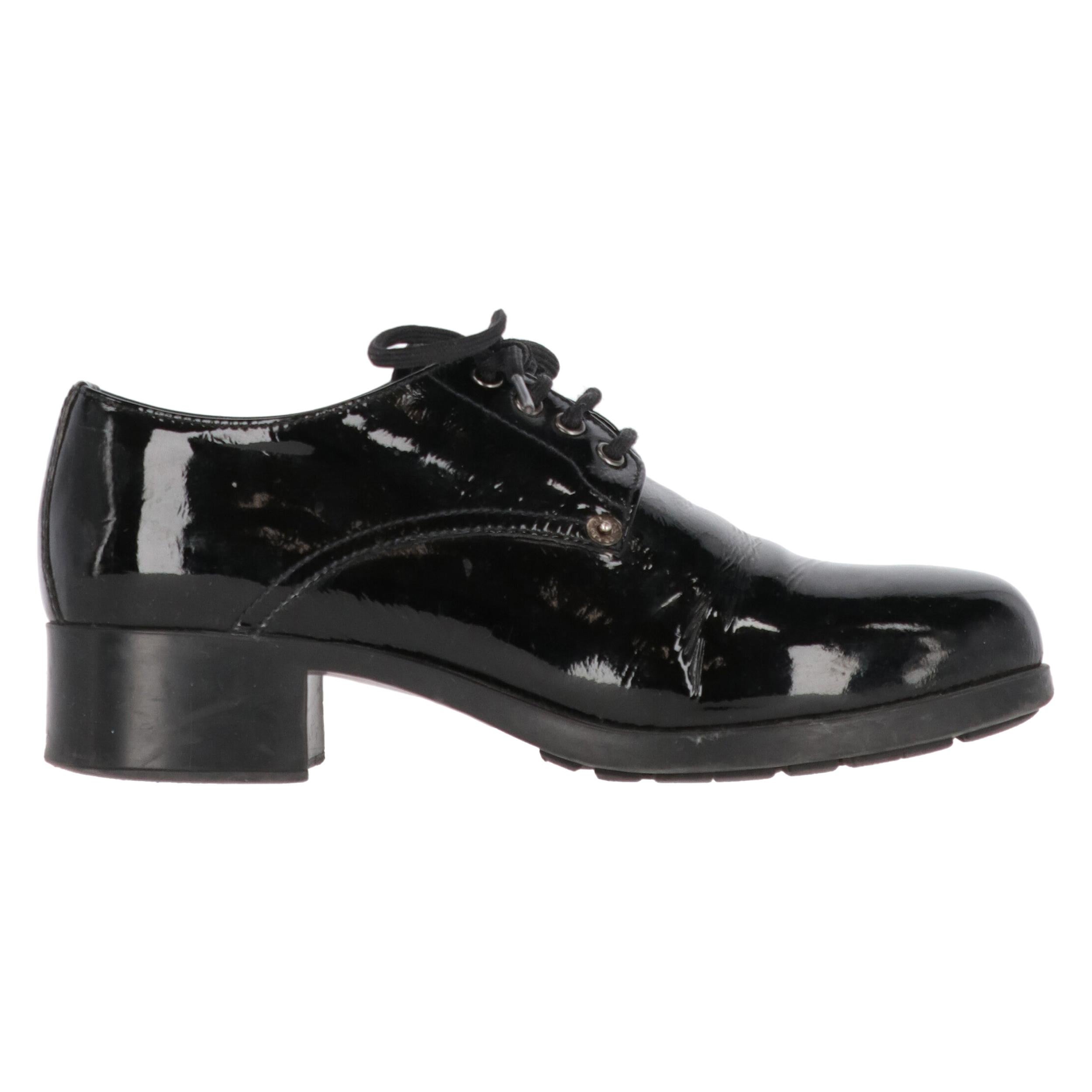 1990s Prada Leather Lace-up Shoes