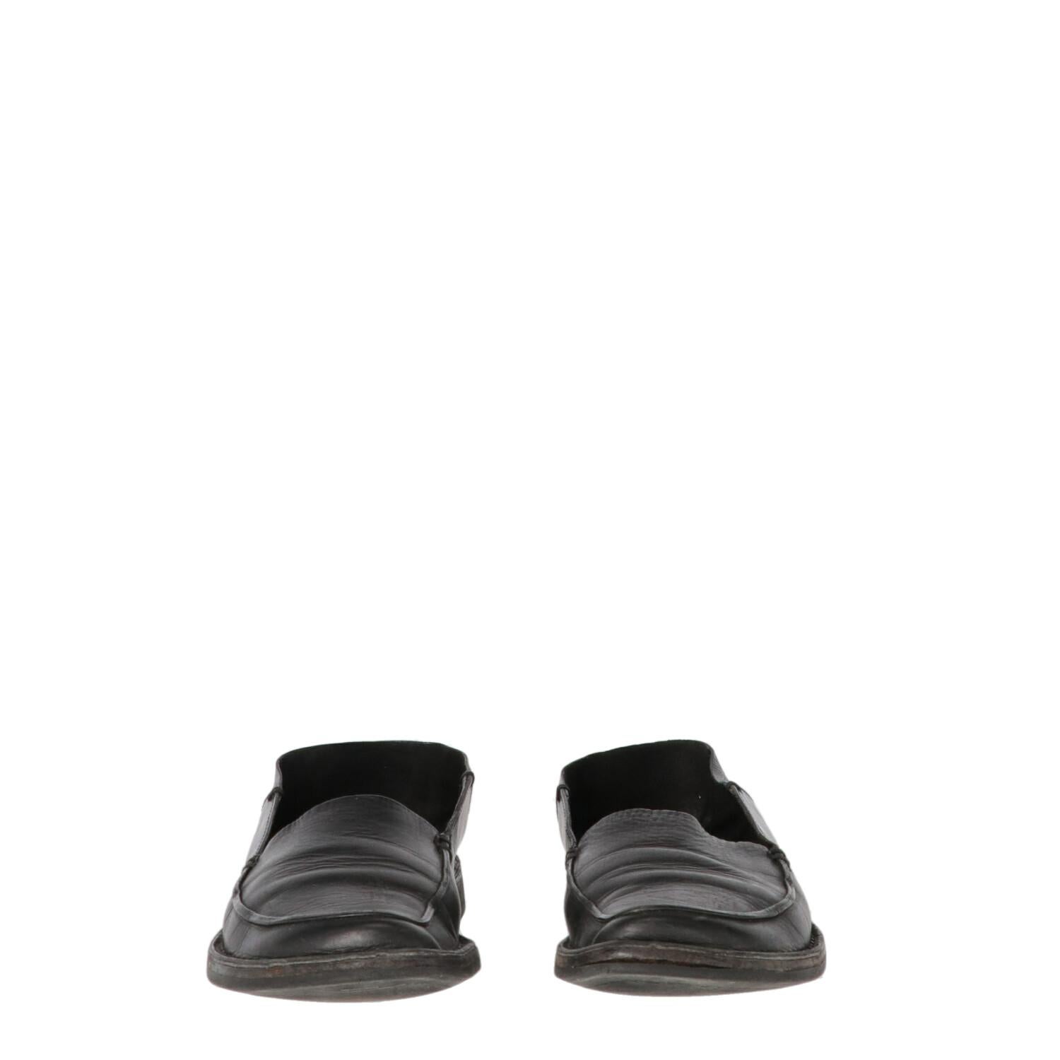 Black 1990s Prada Leather Loafers
