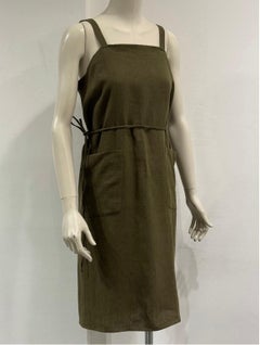 Robe portefeuille en lin Prada des années 1990