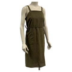 Robe portefeuille en lin Prada des années 1990