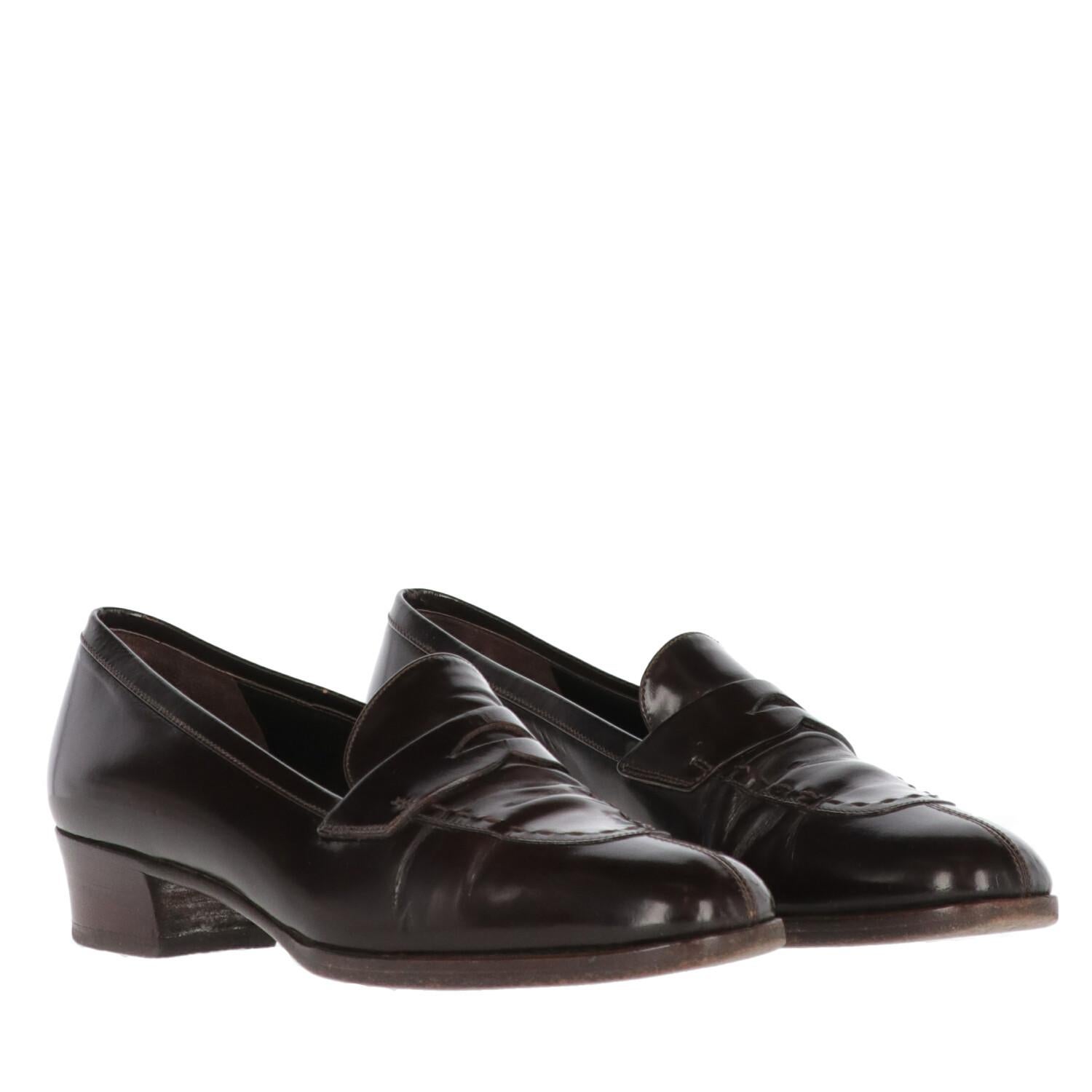 Black 1990s Prada Low Heel Loafers