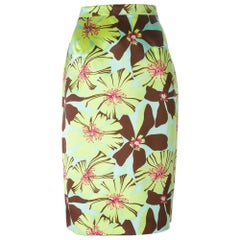 Antique 1990s Prada Printed Pencil Skirt