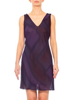 1990s PRADA Purple Beaded Silk Georgette Dress