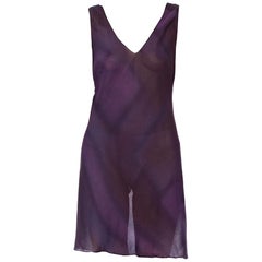 Vintage 1990s PRADA Purple Beaded Silk Georgette Dress 