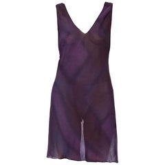1990s PRADA Purple Beaded Silk Georgette Dress