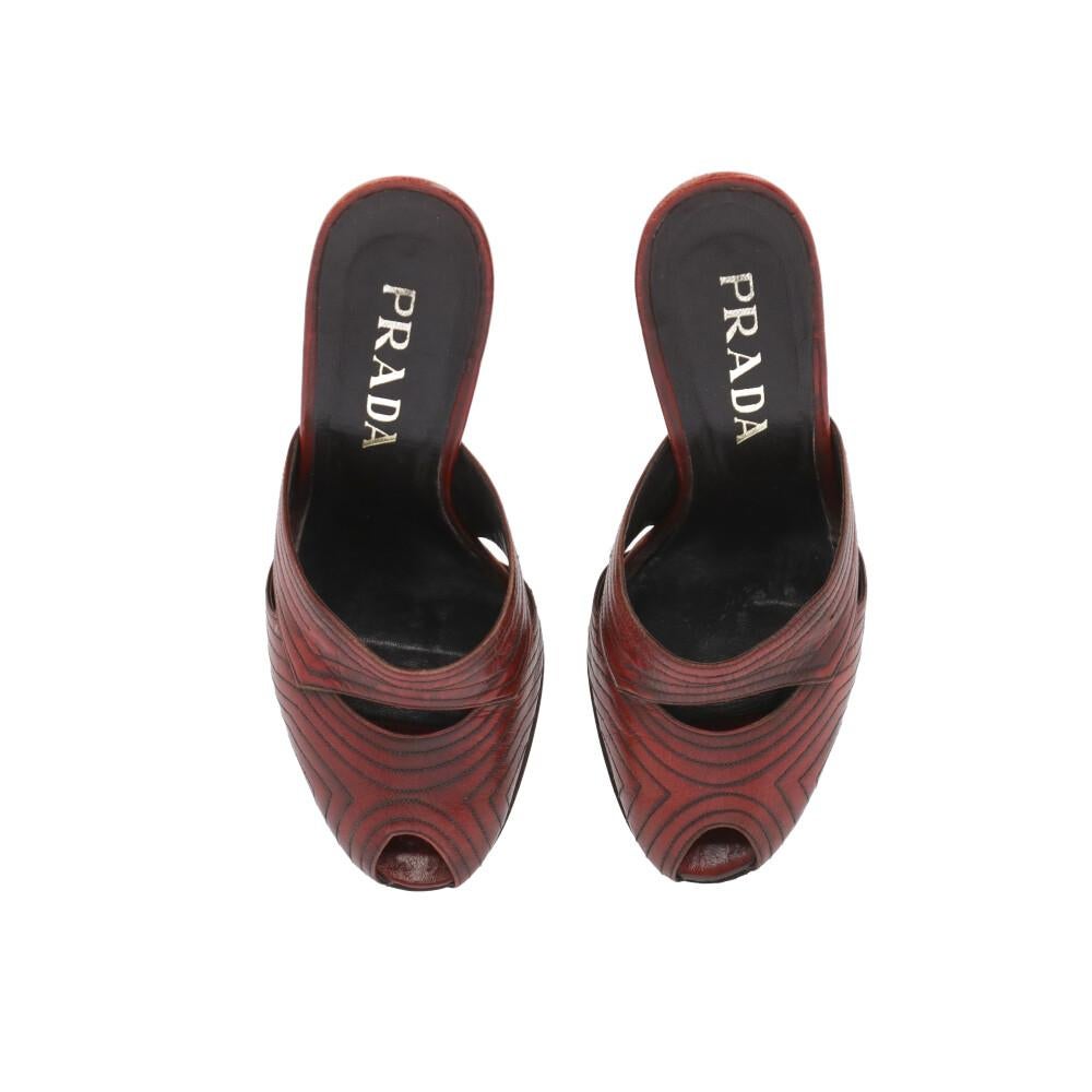 1990s Prada Red Leather Mules In Good Condition In Lugo (RA), IT