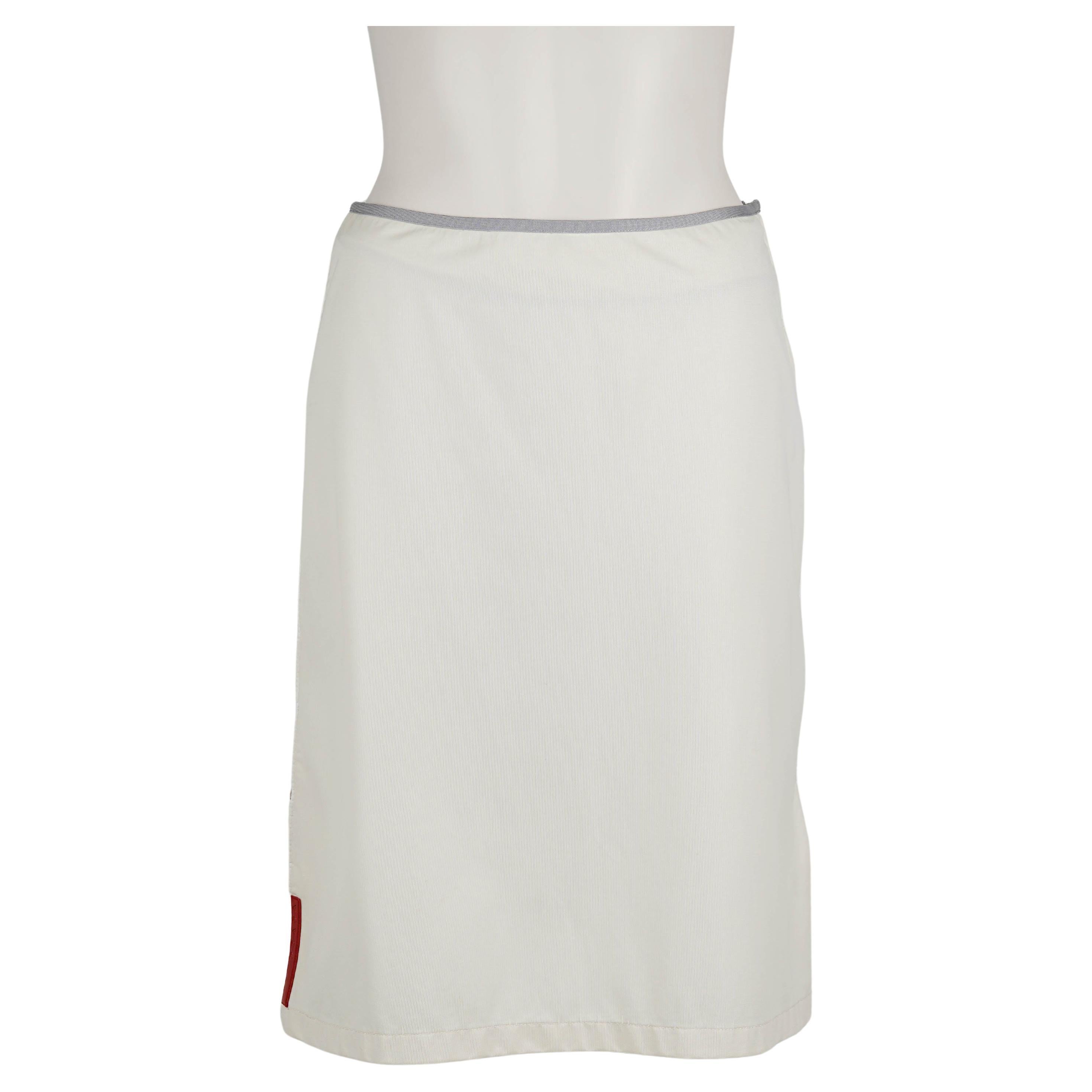 Falda de nailon técnico Prada Sport Off-White de los años 90 - IT 40 en venta